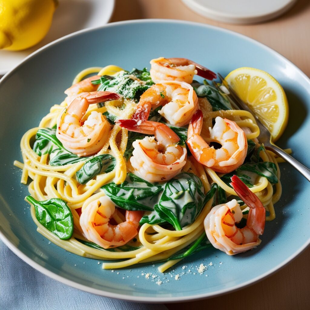 Shrimp Spinach Pasta