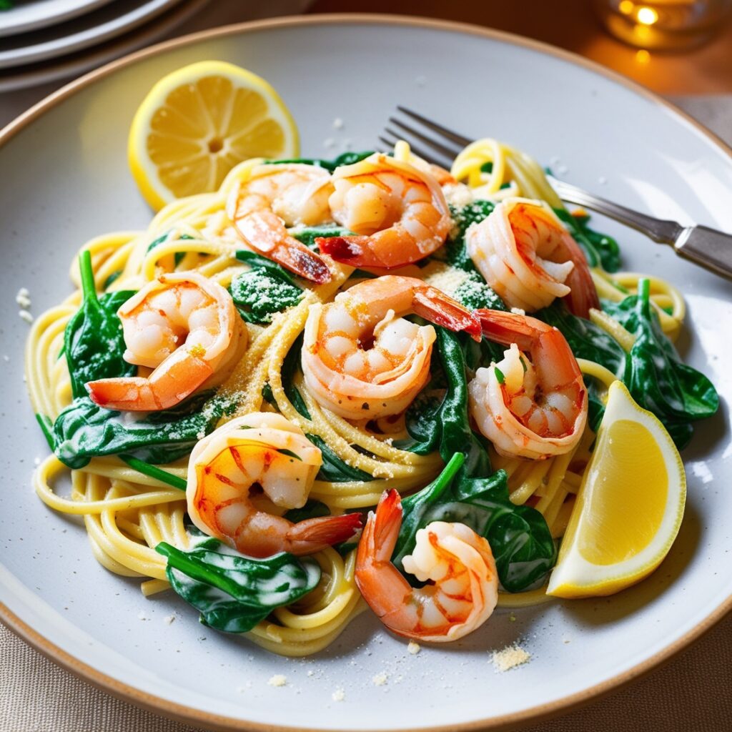 Shrimp Spinach Pasta