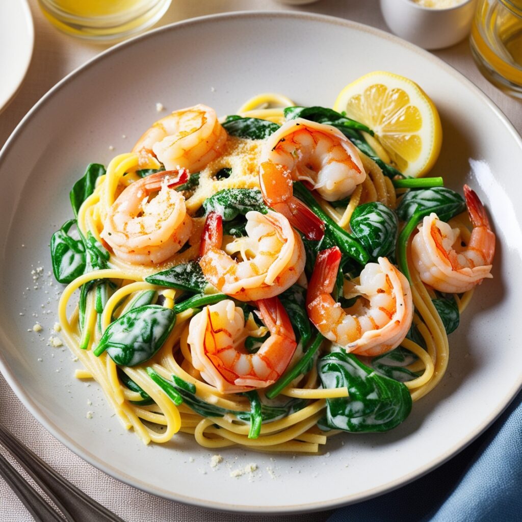 Shrimp Spinach Pasta