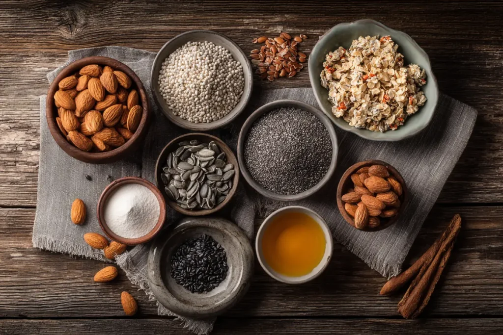 Ingredients for homemade high protein granola
