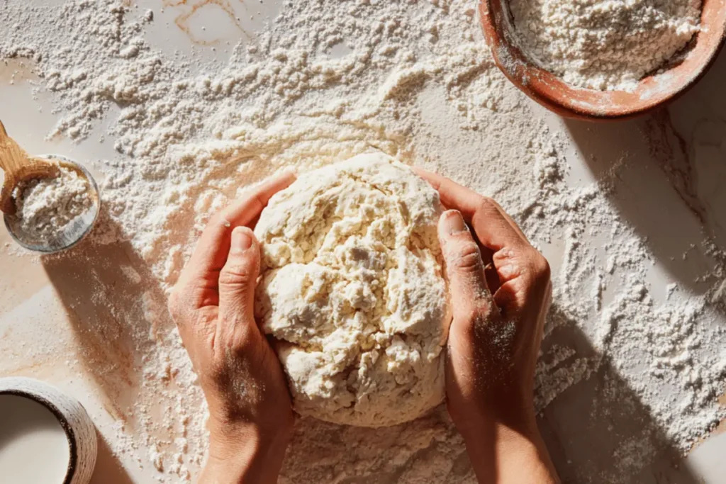 Kneading high protein bagel dough with protein powder