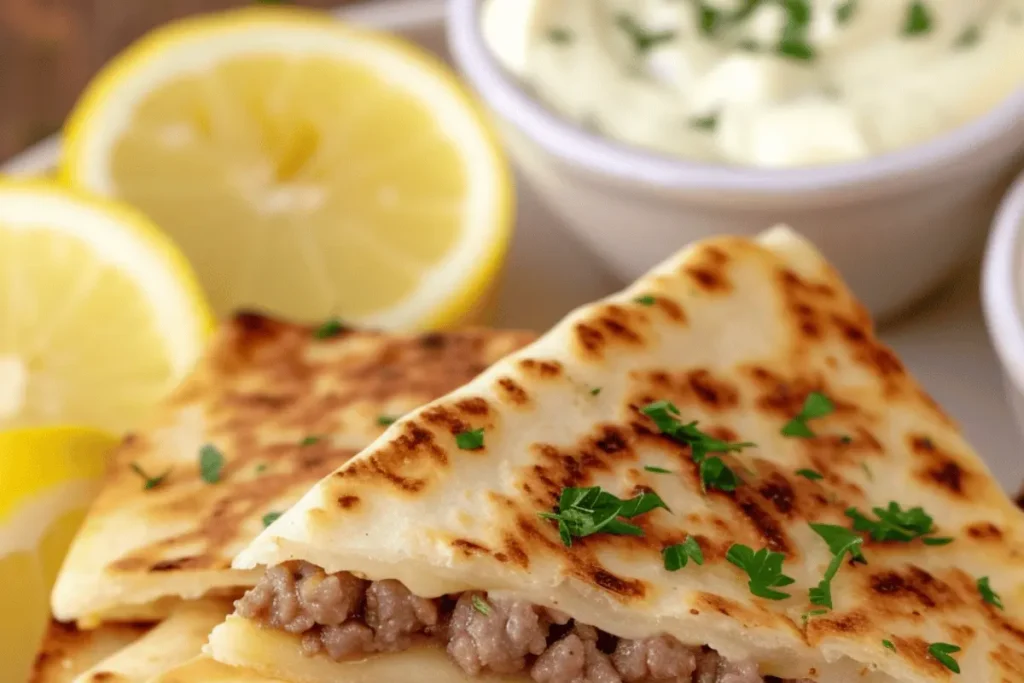 Spicy high protein beef arayes with fresh herbs